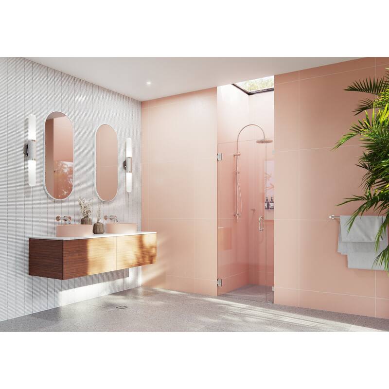 Glass Warehouse 78" x 34.75" Frameless Shower Door- Wall Hinge - Polished Nickel