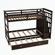 preview thumbnail 6 of 51, Hardwood Twin Over Twin Bunk Bed with Trundle and Staircase Black