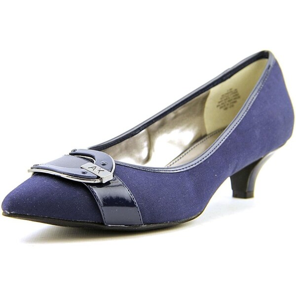 Anne Klein AK Madalon Women Pointed Toe Canvas Blue Heels