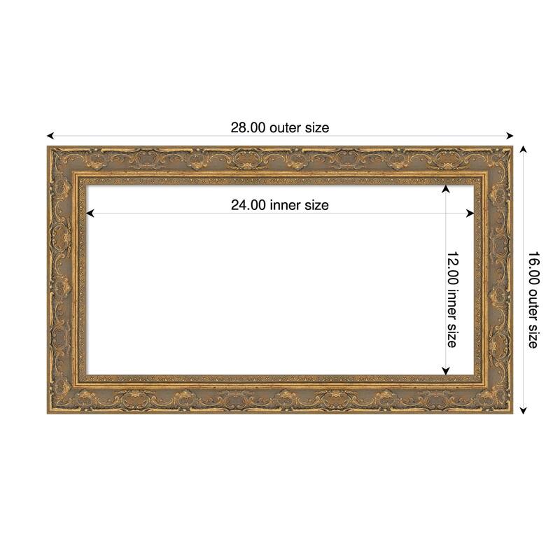 Filigree Framed Dry Erase Magnetic Board - 28 x 16 in - Filigree Gold