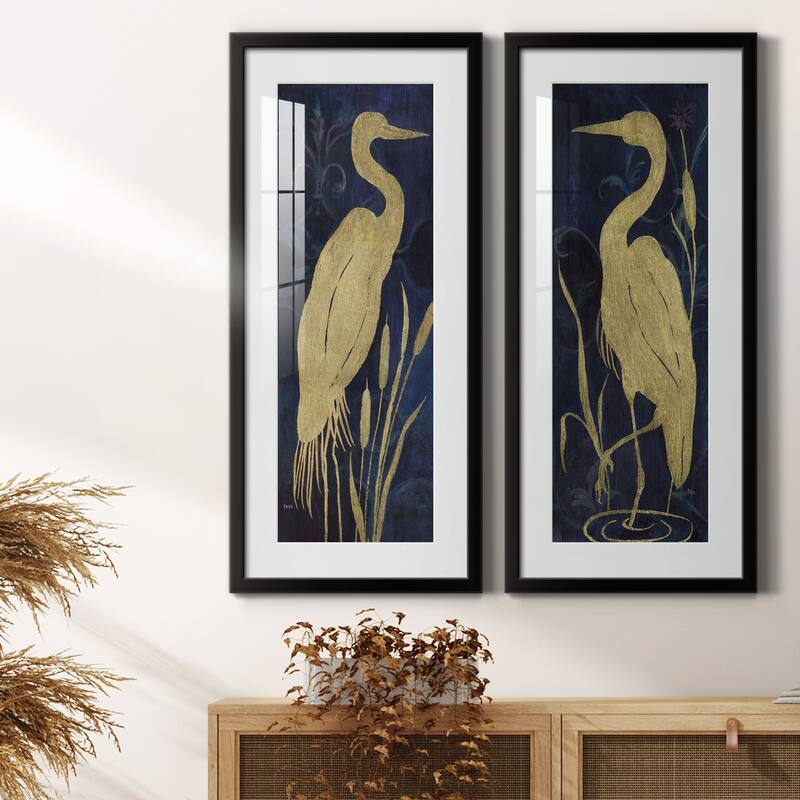 Egret on Indigo I-Premium Gallery Framed Print - Ready to Hang