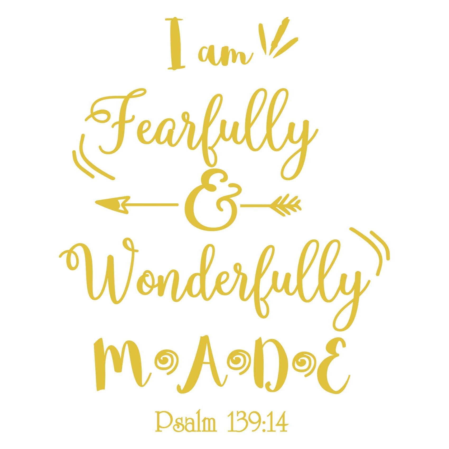 I AM FEARFULLY & WONDERFULLY MADE PSALM VINYL WALL DECAL HOME DECOR QUOTE 