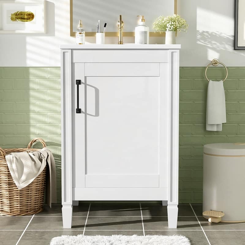 Freestanding Bathroom Vanity with Ceramic Sink