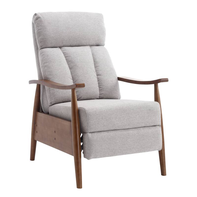 Light Gray Modern 26.38" Upholstered Adjustable Chaise Lounge Chair with Wood Frame for Living Room