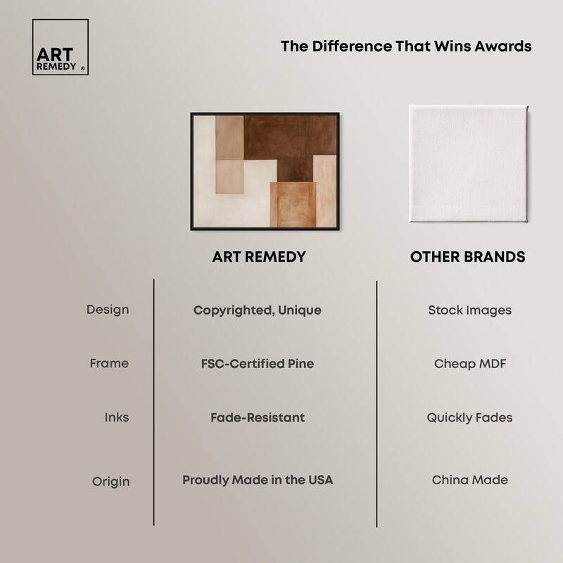 Cream and Brown Panels II Canvas by Art Remedy