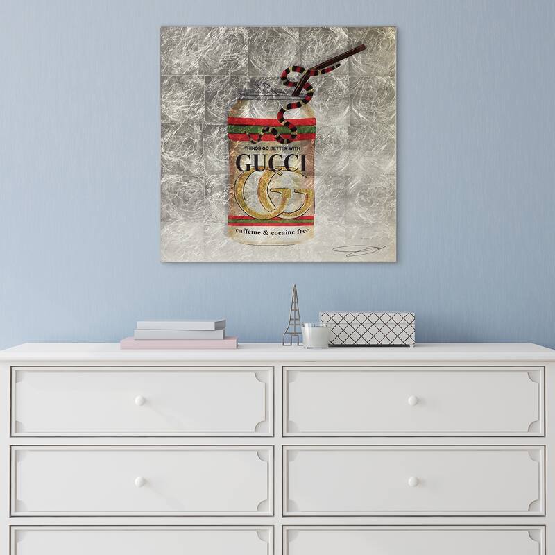 Fashion Drinks Reverse Printed Tempered Glass with Silver Leaf