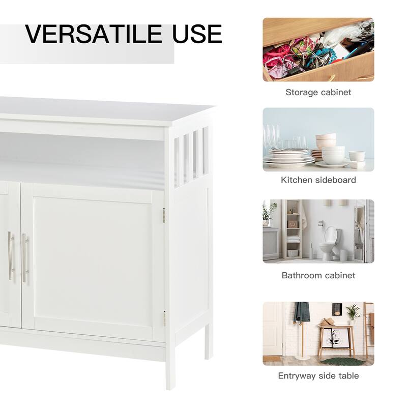 HOMCOM Kitchen Console Table, Buffet Sideboard, Wooden Storage Table with 2-Level Cabinet and Open Space