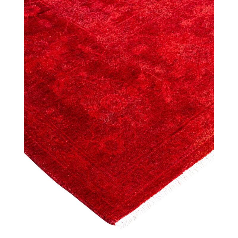 Overdyed, One-of-a-Kind Hand-Knotted Area Rug - Orange - 6' 1" x 8' 10"