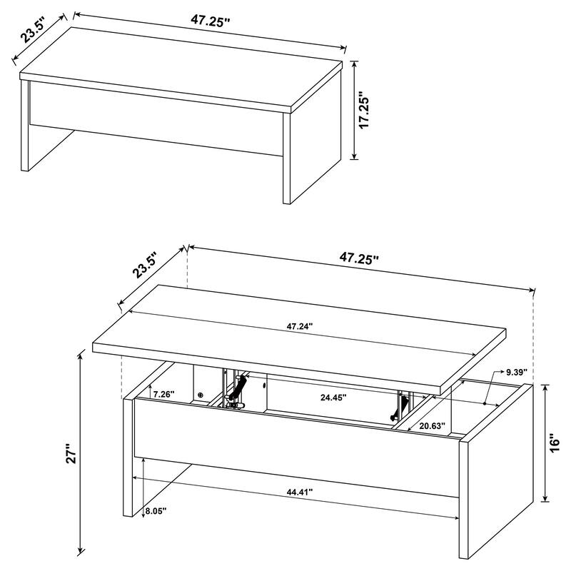 Canoga Lift Top Cocktail Coffee Table Set