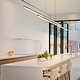preview thumbnail 3 of 21, 59" Modern Black/Gold Linear Integrated LED Pendant Kitchen Island Light Bar