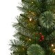 preview thumbnail 5 of 4, Puleo International Set of 2 Artificial Feather-Like Pre-Lit Battery-Operated Potted Christmas Trees with Berries