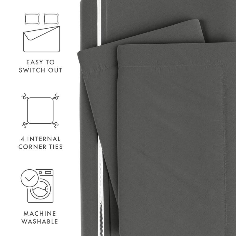 Soft Essentials Oversized 3-piece Microfiber Duvet Cover Set