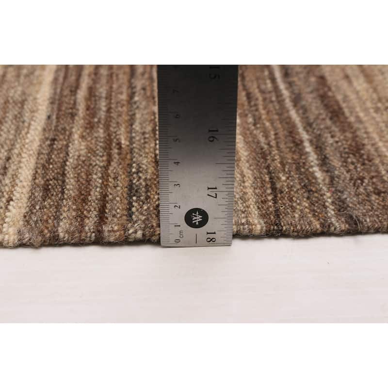ECARPETGALLERY Flat-Weave Boho Tan Wool Kilim - 13'4 x 13'0