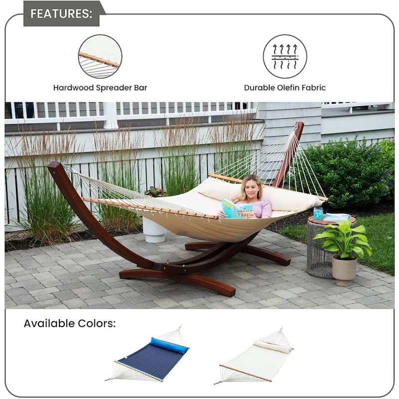 Ceara Patio Hammock Olefin Double Hammock Outdoor Patio Swing Chair - 2-Person