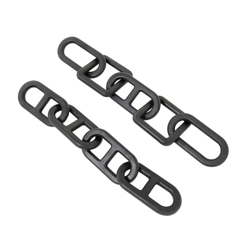 CosmoLiving by Cosmopolitan Geometric Wood Chain Sculpture (Set of 2, Set of 3) - Black, White, Brown