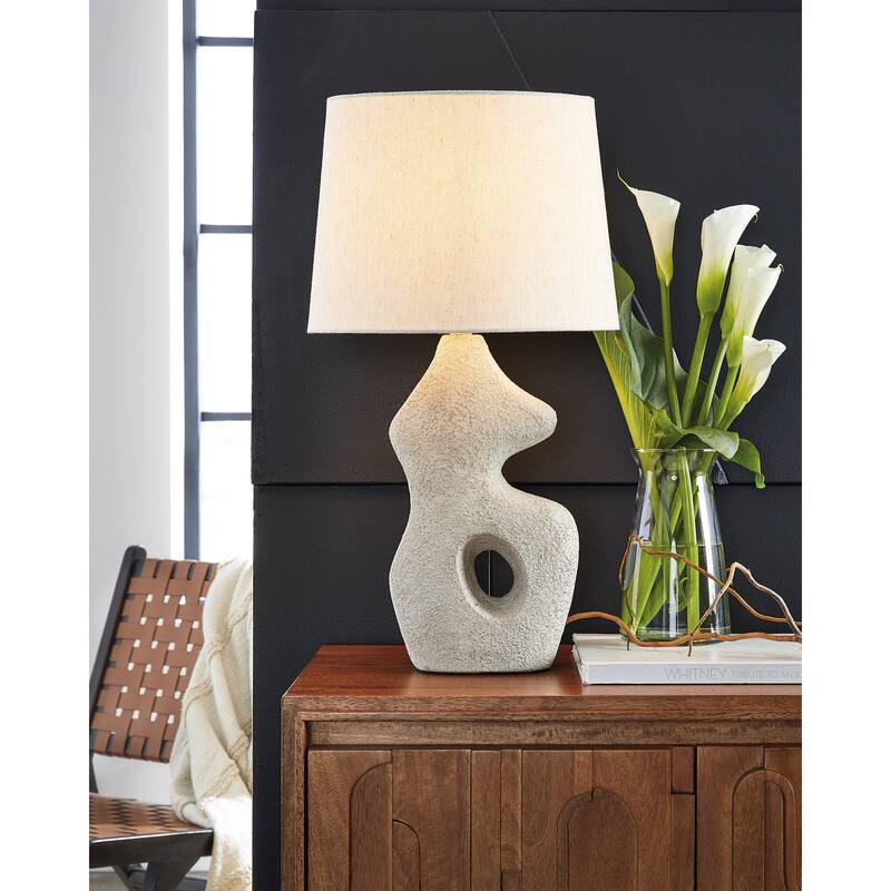 Signature Design by Ashley Chadrich Antique Beige Table Lamp (Set of 2) - 14" W x 10" D x 25.5" H