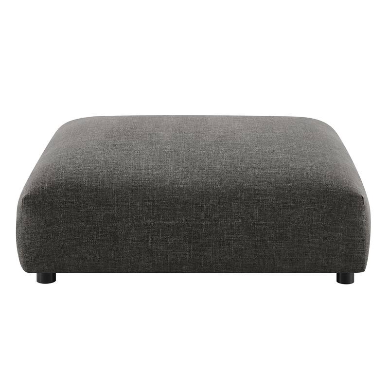 Solace Modular Upholstered Fabric Armless Chair and Ottoman Set