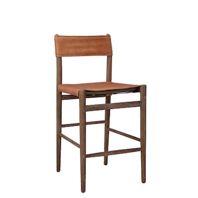 Furniture Classics Wood Leather Prescott Counter Barstool
