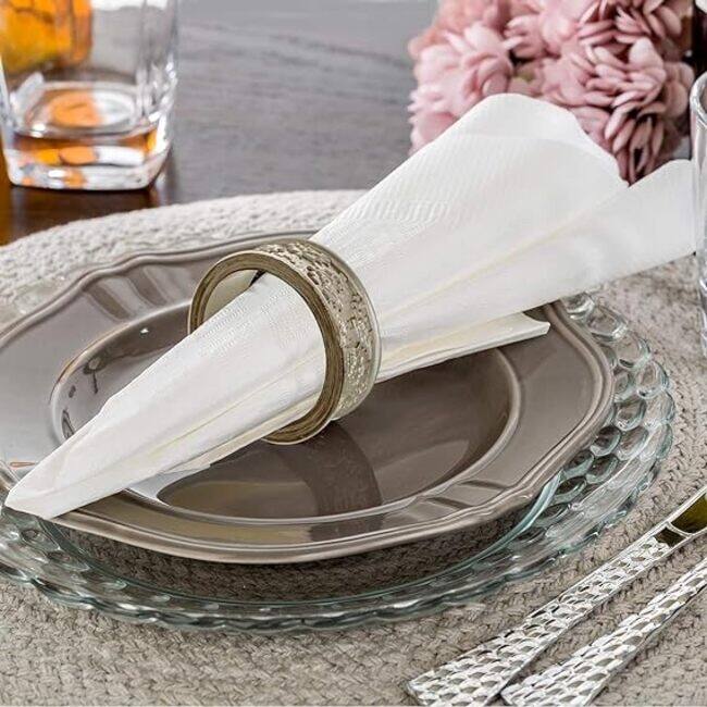 Creative Scents Dublin Napkin Rings Set of 6 Elegant Dining Table