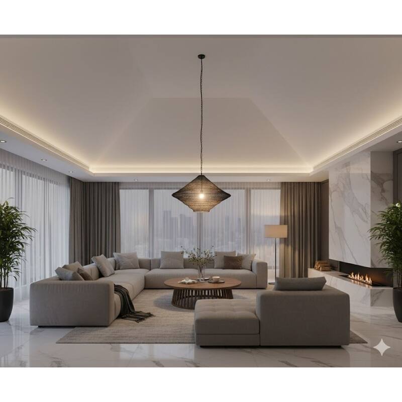 1 Light Satin Black Chain Basket Pendant