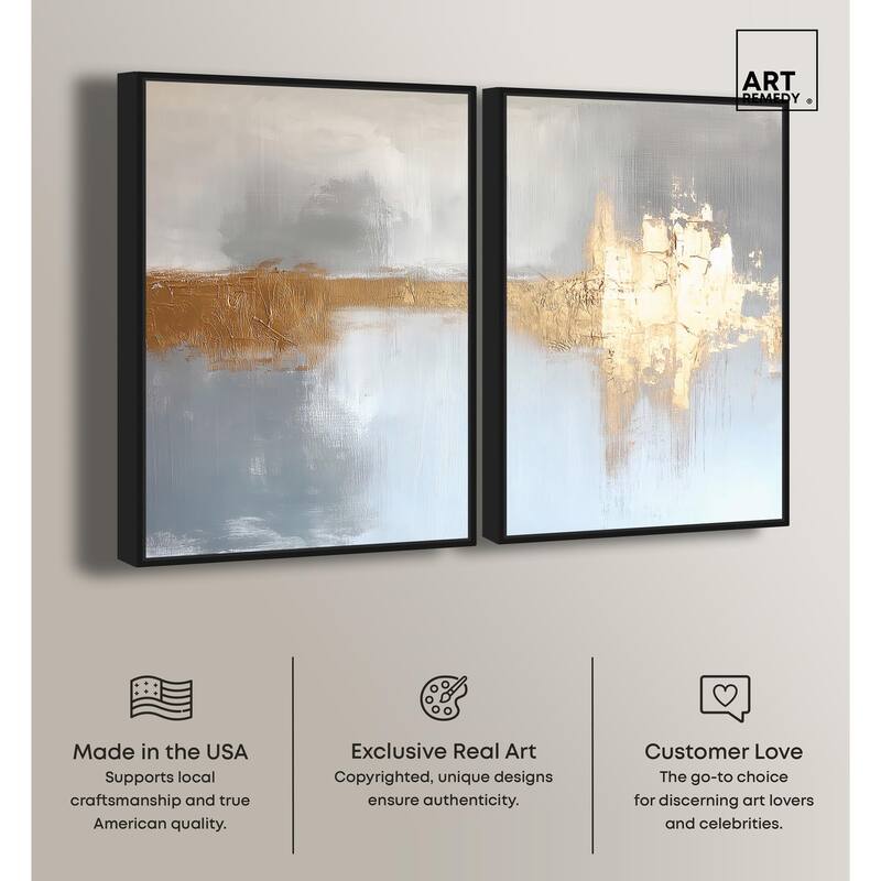 Serenity in Gold I Canvas Set of 2 by Art Remedy