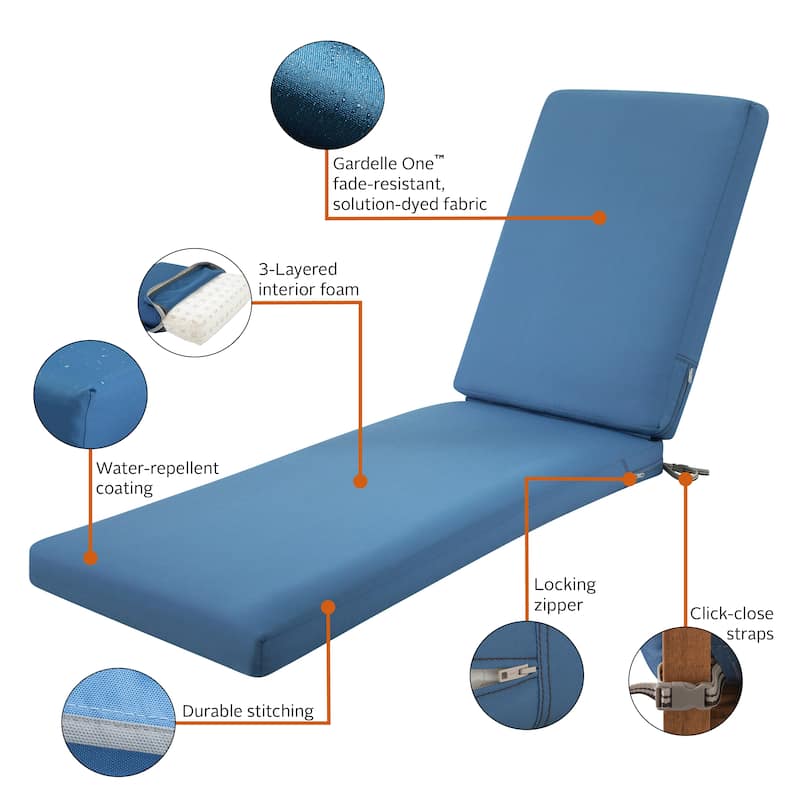 Classic Accessories Ravenna Water-resistant Chaise Lounge Cushion