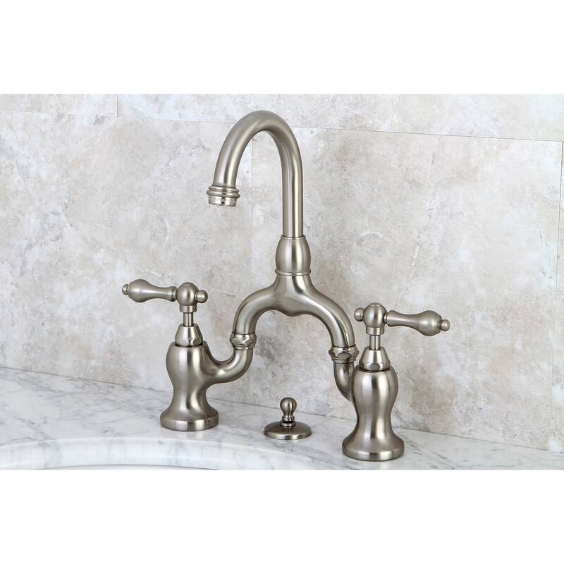 Kingston Brass English Country Bathroom Bridge Faucet - Brushed Nickel