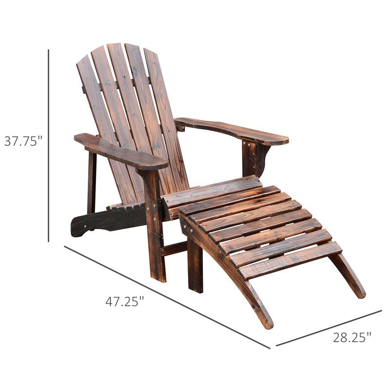 Wooden Adirondack Chair with Ottoman