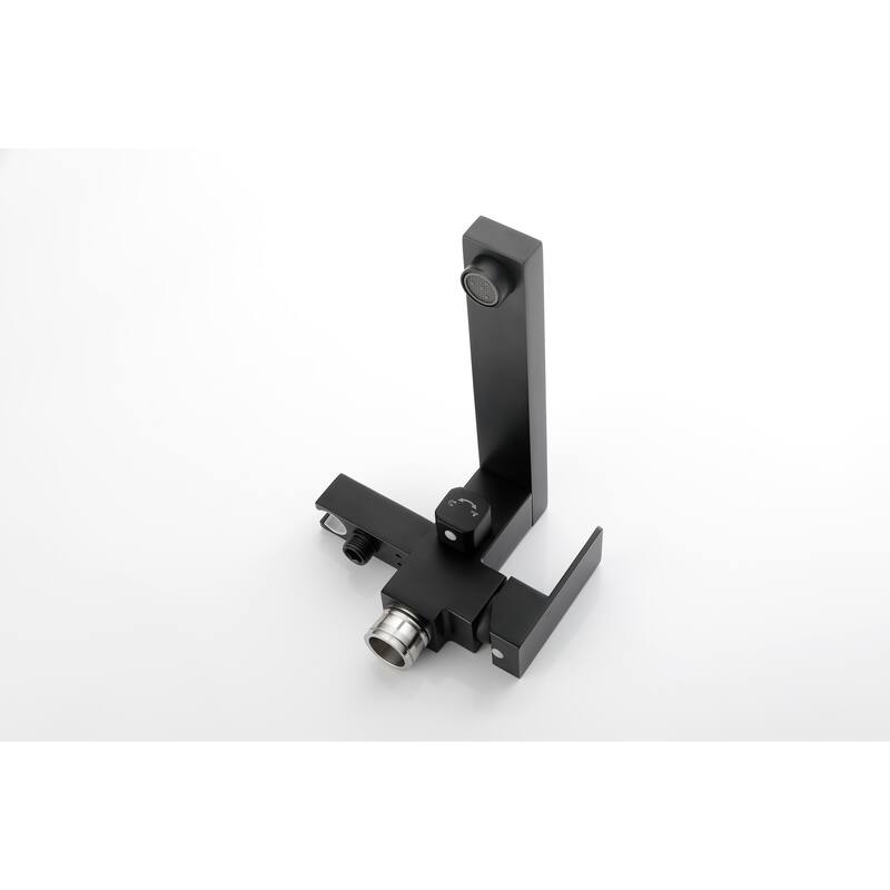 Floor Mounted Tub Faucet High Flow Freestanding Tub Filler Faucet with Handheld Shower Head and Swivel Spout