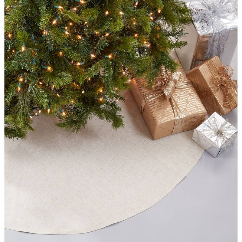 Linen Blend Decorative Christmas Tree Skirt