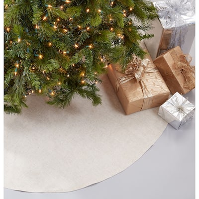Linen Blend Decorative Christmas Tree Skirt