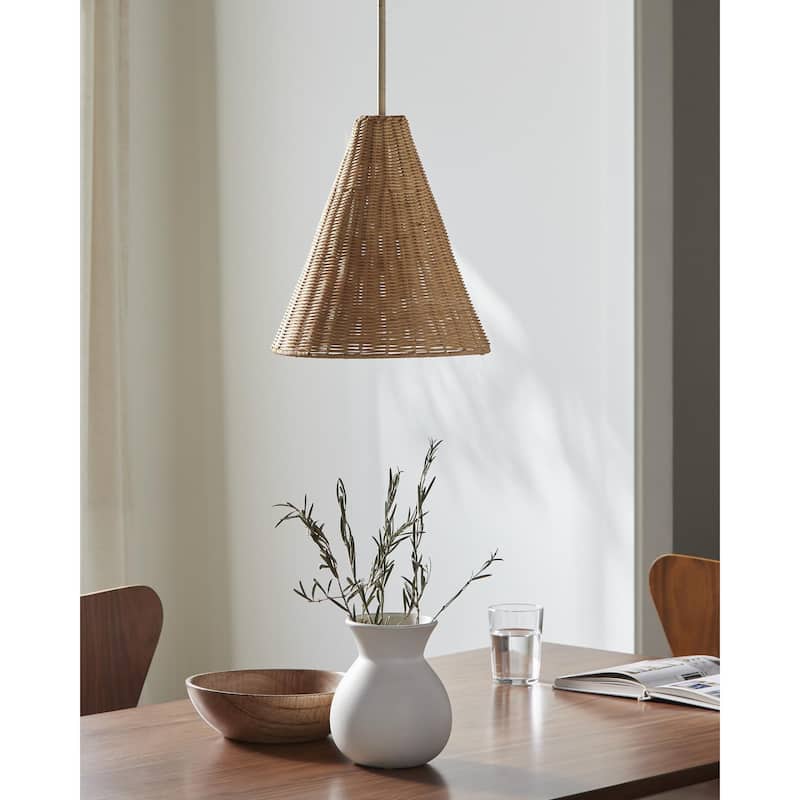 Livabliss Loudun Cottage Pendant - 12"L x 12"W x 13"H - Brown
