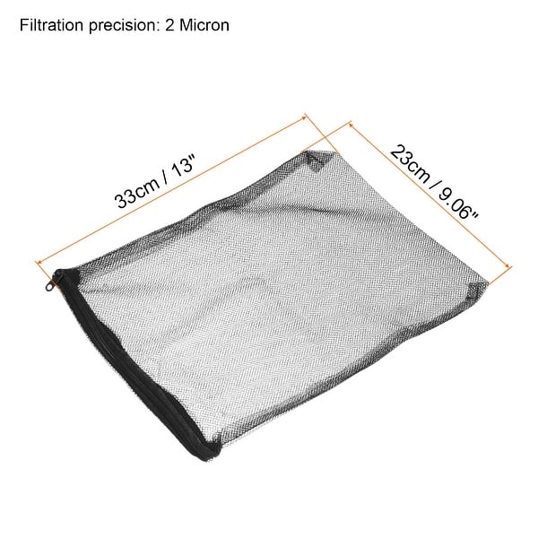 Filter Media Bags 33x23cm 2 mm Hole 10 Pack Mesh Bags w Zipper Black
