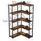 preview thumbnail 10 of 8, Futzca L-Shaped Corner Bookcase, 5-Tier Wood Bookshelf