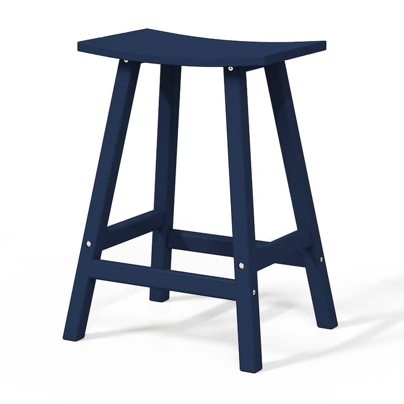 Laguna Hdpe All Weather Outdoor Patio 24" Saddle Seat Counter Stool