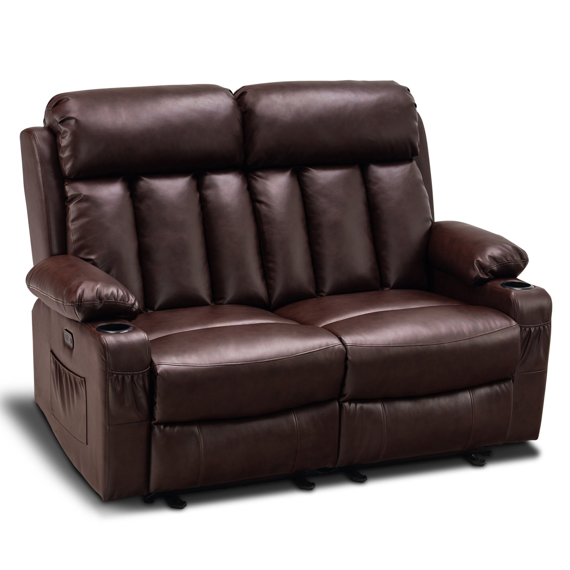 MCombo Electric Power Reclining Sofa with Heat Massage Faux