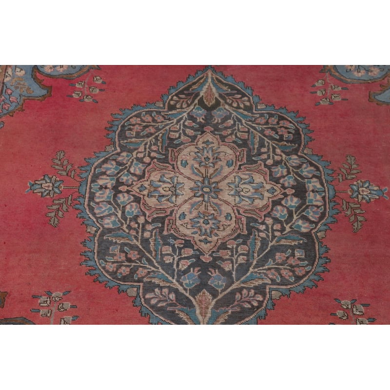 Distressed Tabriz Persian Vintage Rug Handmade Wool Carpet - 8'2" x 11'3"