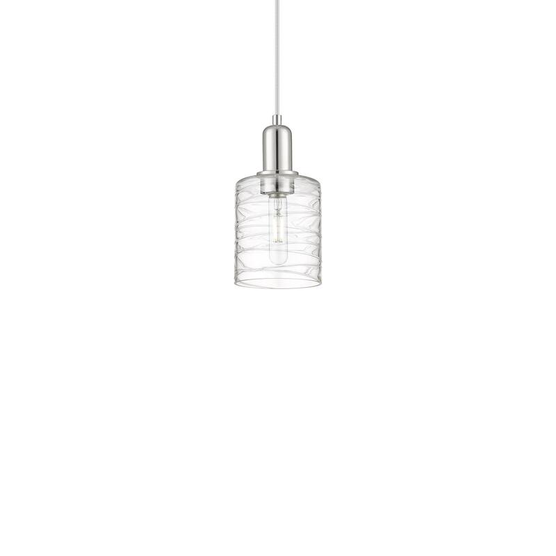 Innovations Lighting 716-1P-10-5 Cobbleskill Pendant Cobbleskill 5" - Polished Nickel / Deco Swirl