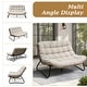 preview thumbnail 3 of 32, All-Weather PE Rattan Double Papasan Chair Loveseat with Soft Cushion for Indoor Outdoor