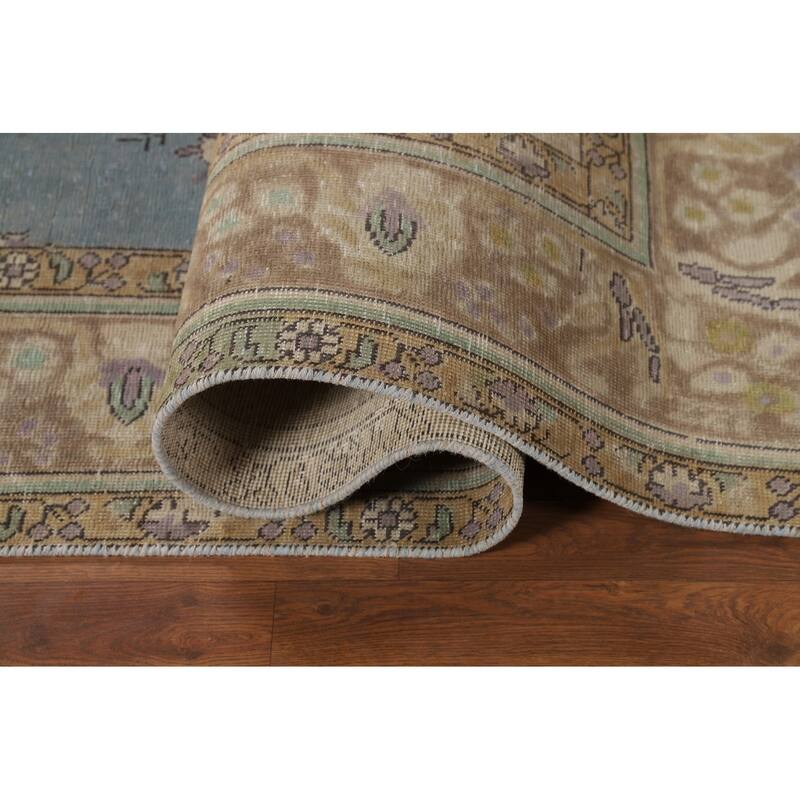 Blue Tabriz Persian Rug Handmade Traditional Wool Carpet - 6'4"x 9'10"