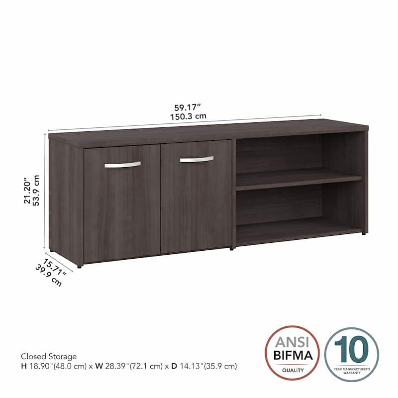 Hybrid Low Storage Cabinet with Doors by Bush Business Furniture