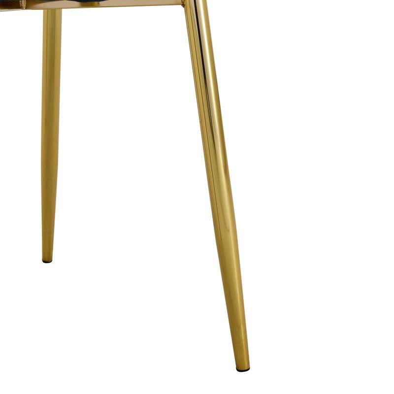 Set of 4 Modern Dining Chairs - Breathable Linen-Cotton Upholstery & Sturdy Integrated Metal Legs