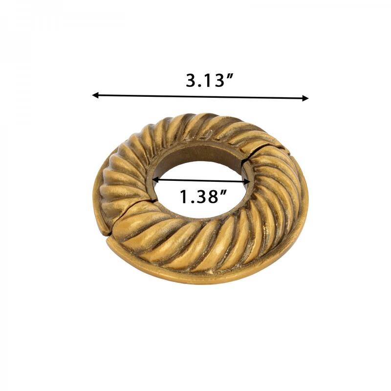 Aluminum Radiator Flange Le Cruller Style Gold Finish 1" (IPS) 1.38" ID - 3.13" OD Renovators Supply