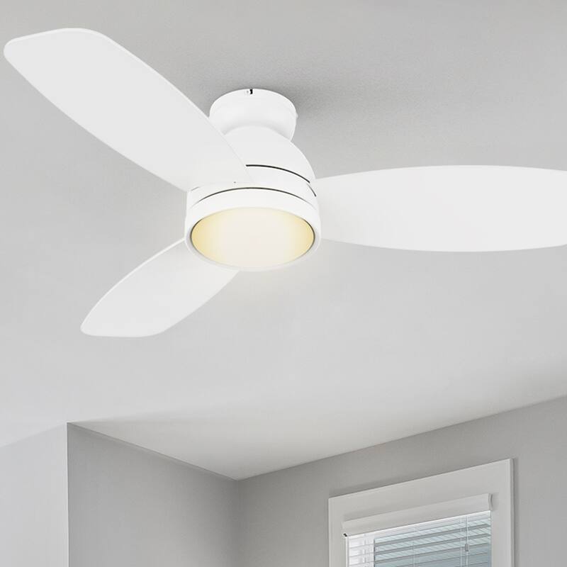 CARRO Cerus 44" 3-Blade Indoor Ceiling Fan with Light and Remote Control - White/Maple