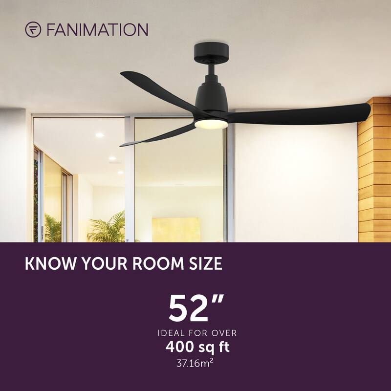 Kute 52 inch Indoor/Outdoor Smart Ceiling Fan with Remote