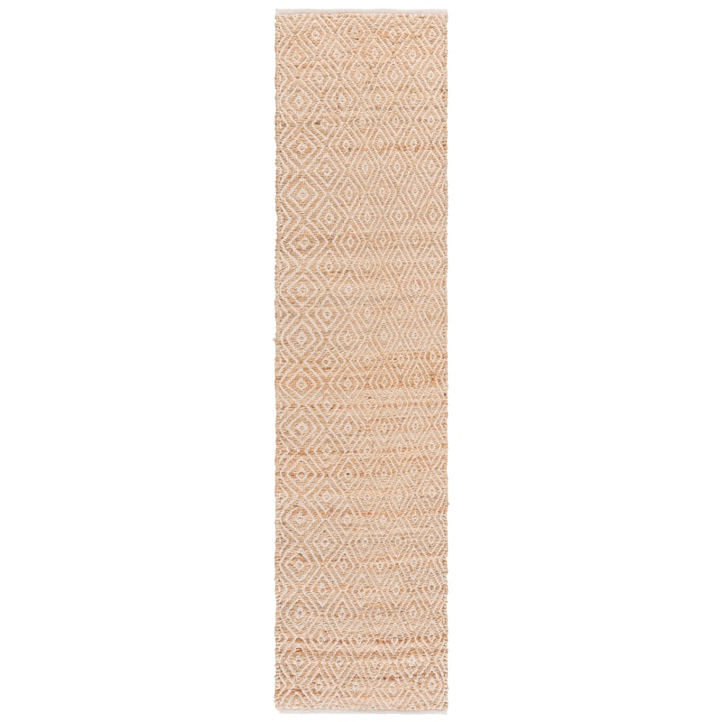 SAFAVIEH Handmade Natural Fiber Felita Jute & Cotton Rug - Natural/Ivory - 2' x 9' Runner