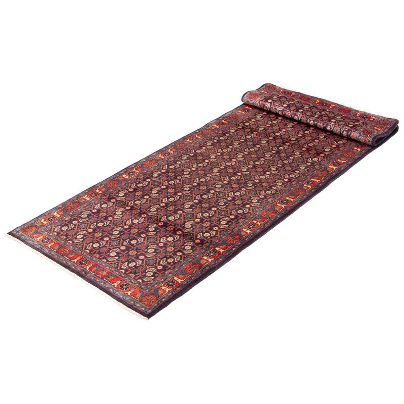 ECARPETGALLERY Hand-knotted Andelz Navy Wool Rug - 3'7 x 10'4