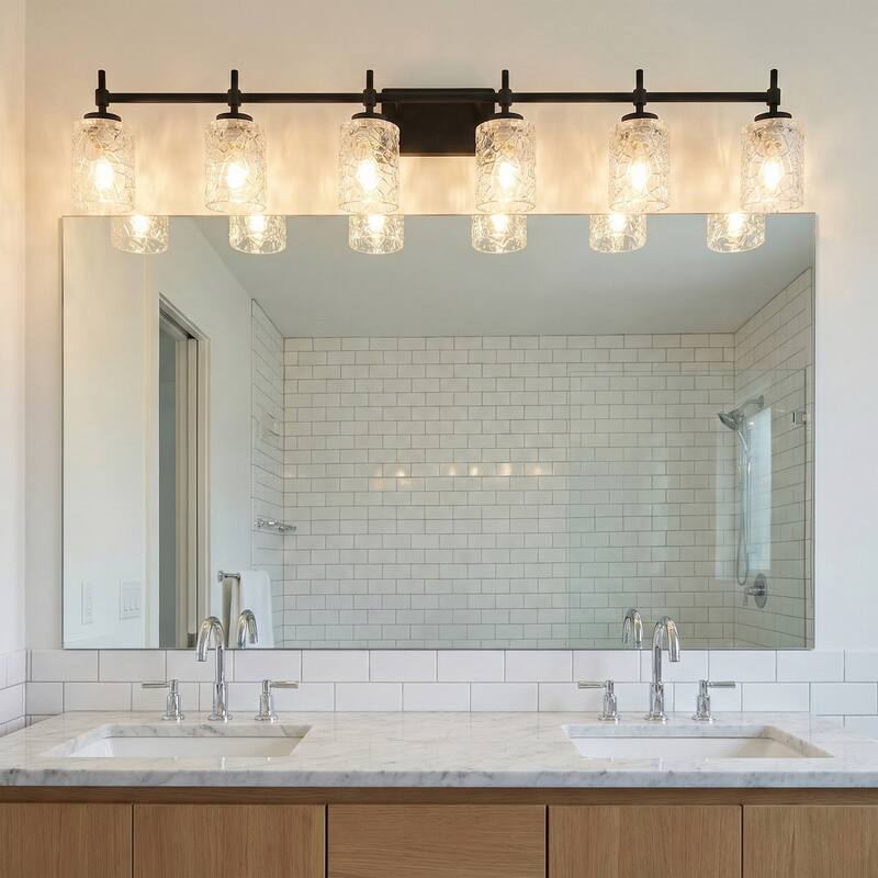 Acroma Dimmable Bathroom Vanity Light with Textured glass shade