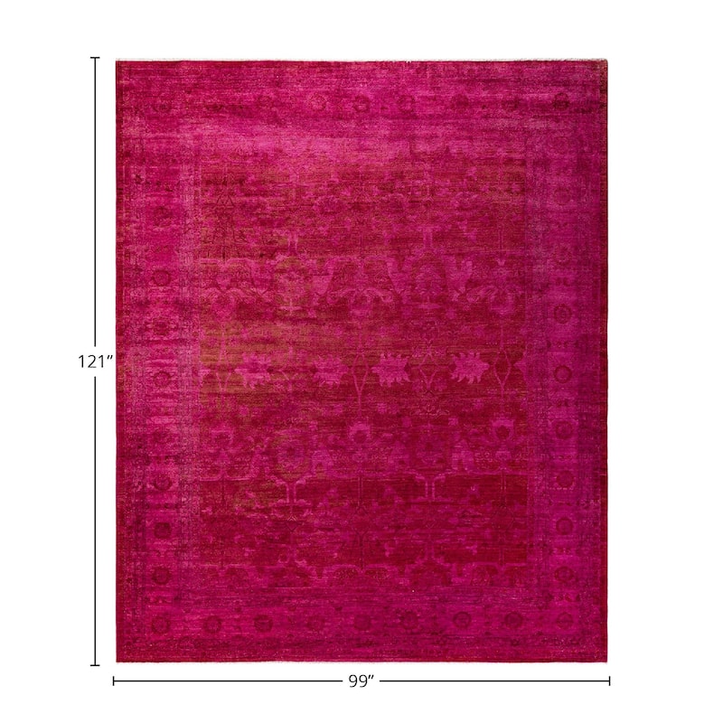 Vibrance, One-of-a-Kind Hand-Knotted Area Rug - Pink, 8' 3" x 10' 1" - 8' 3" x 10' 1"