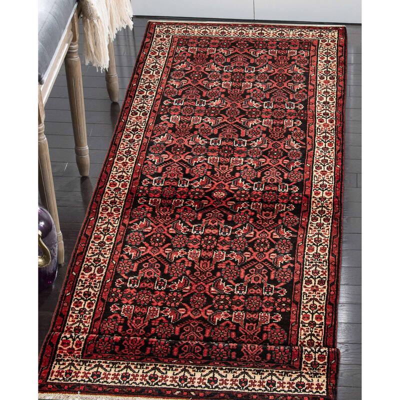 ECARPETGALLERY Hand-knotted Andelz Black Wool Rug - 3'5 x 10'0